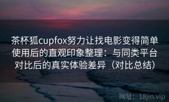 茶杯狐cupfox努力让找电影变得简单使用后的直观印象整理：与同类平台对比后的真实体验差异（对比总结）