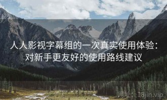 人人影视字幕组的一次真实使用体验：对新手更友好的使用路线建议