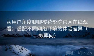 从用户角度聊聊樱花影院官网在线观看：适配不同网络环境的体验差异（效率向）