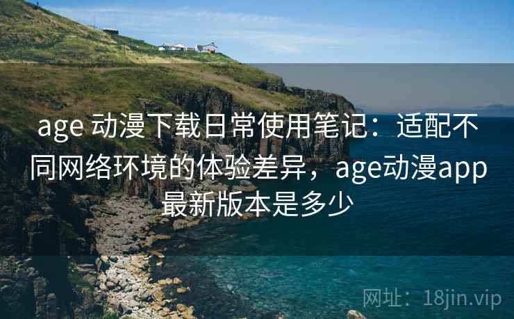 age 动漫下载日常使用笔记：适配不同网络环境的体验差异，age动漫app最新版本是多少